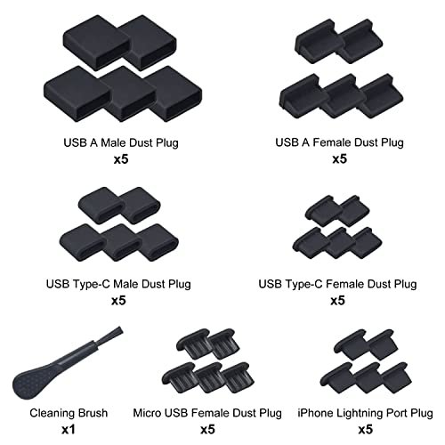 30X Usb Dust Cover Port Plugs 6 Types Silicone Usb Cap Port Stopper