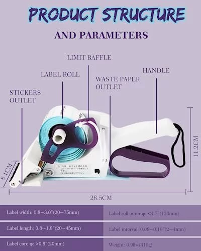 Hanchen Label Applicator Portable Barcode Applicator Gun Manual Label