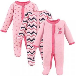 Luvable Friends Baby Preemie Sleep And Play 3 Pack Foxy