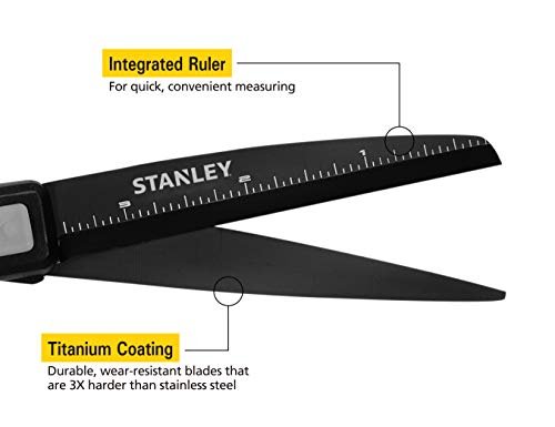 Stanley 8 Non-Stick Titanium Scissors, Gray