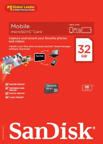  SanDisk microSDHC 32GB Flash Memory Card, Black,  SDSDQM-032G-B35 (Retail Packaging) : Electronics