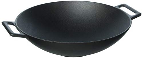 Jim Beam 12 Pre Seasoned Heavy Duty Construction Cast Iron Grilling Wok Griddle And Stir Fry 