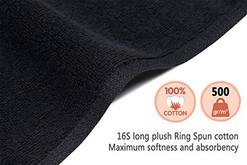 Ideal Cotton Barber Towels Black (12 Pack)