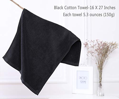 Ideal Cotton Barber Towels Black (12 Pack)