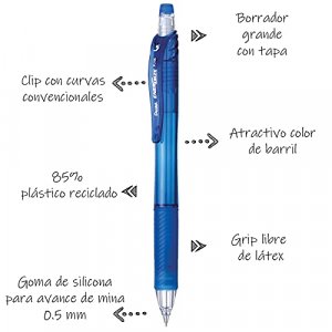 Pentel EnerGel RTX Liquid Gel Pen, Medium Point, 0.7 mm, Silver Barrel,  Blue Ink