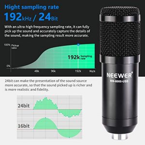 Neewer USB Microphone 192KHz/24Bit Plug&Play Computer Cardioid Mic Podcast Condenser Microphone with Professional Sound Chipset for Livestreaming/You