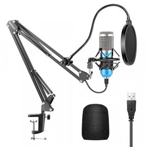 Neewer USB Microphone Kit 192KHZ/24BIT Plug&Play Computer Cardioid Mic Podcast Condenser Microphone with Professional Sound Chipset for YouTube/Gamin