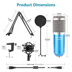 Neewer USB Microphone Kit 192KHZ/24BIT Plug&Play Computer Cardioid Mic Podcast Condenser Microphone with Professional Sound Chipset for YouTube/Gamin