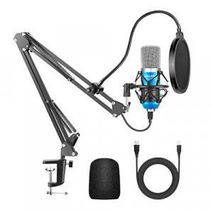 Neewer USB Microphone Kit for Windows and Mac, Includes Suspension Scissor Arm Stand, Shock Mount, Pop Filter, USB Cable and Table Mounting Clamp for