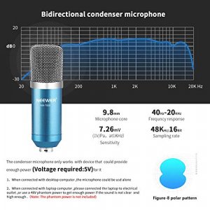 Neewer USB Microphone Kit for Windows and Mac, Includes Suspension Scissor Arm Stand, Shock Mount, Pop Filter, USB Cable and Table Mounting Clamp for