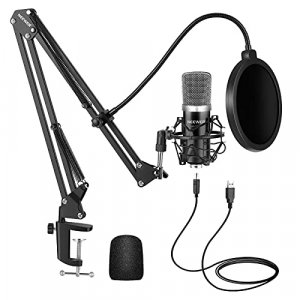Neewer USB Microphone Kit for Windows and Mac, Includes Suspension Scissor Arm Stand, Shock Mount, Pop Filter, USB Cable and Table Mounting Clamp for