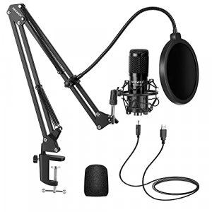 Neewer USB Microphone Kit, Plug & Play 192kHz/24-Bit Supercardioid Condenser Mic with Boom Arm and Shock Mount for YouTube Vlogging, Gaming, Podcasti