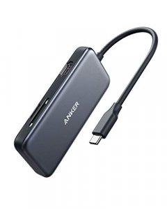 Anker USB C Hub, 5-in-1 USB C Adapter, with 4K USB C to HDMI, SD and microSD Card Reader, 2 USB 3.0 Ports, for MacBook Pro 2020/2019/2018, iPad Pro 2