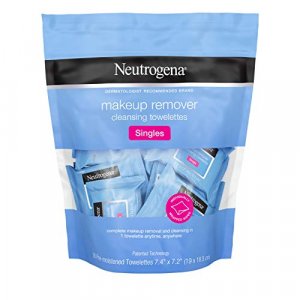 Neutrogena Makeup Remover Cleansing Towelette Singles, Daily Face Wipes to Remove Dirt, Oil, Makeup, Individually Wrapped, 20 ct (Pack of 2)