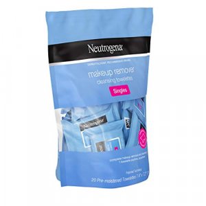 Neutrogena Makeup Remover Cleansing Towelette Singles, Daily Face Wipes to Remove Dirt, Oil, Makeup, Individually Wrapped, 20 ct (Pack of 2)
