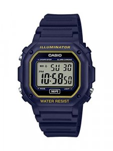 Casio ' Illuminator' Quartz Stainless Steel And Resin Watch, Color:Black (Model: F-108Wh-2A2Cf)