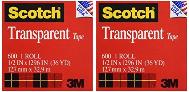  Scotch Transparent Tape, 1/2 in x 1296 in (600