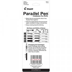 Pilot Parallel Pen Ink Refills For Calligraphy Pens, Black, 12 Cartridges Per Pack (77313)
