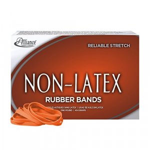 Alliance Rubber 37646#64 Non-Latex Rubber Bands 1 Lb Box Contains Approx. 380 Bands (Orange)
