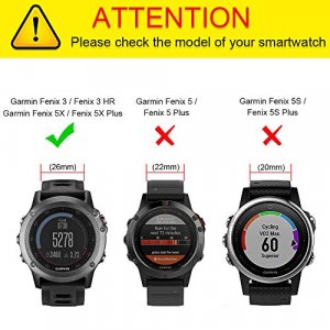 Fintie Band For Garmin Fenix 5X Plus/Fenix 3 Hr Watch Black