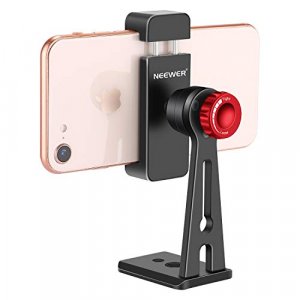 Neewer Metal Cellphone Holder Clip Desktop Tripod Mount Adapter for iPhone X 8 8plus 7 7plusSamsung S9 S8Huawei P9 Smartphone within 2.2-3.5 in