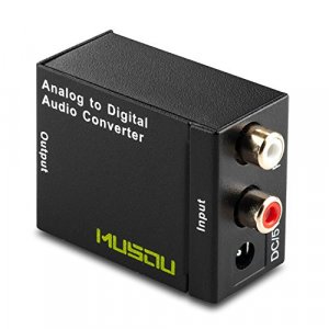 Musou Rca Analog To Digital Optical Toslink Coaxial Audio Converter Adapter With Optical Cable