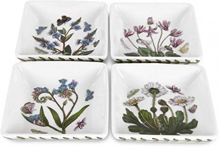 Portmeirion Botanic Garden 3-Inch Square Mini Dishes, Set Of 4