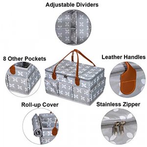 Moteph Extra Large Diaper Caddy, Craft, Toy Organizer With Zip-Top Cover With Waterproof Wet/Dry Bag - Perfect For Baby Shower