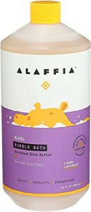 Alaffia Everyday Shea Bubble Bath For Babies & Kids, Gentle For Sensitive To Very Dry Skin Types, Ethically Traded, Non-Gmo, Lemon Lavender, 32 Ozs