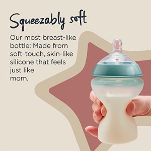 Tommee Tippee Closer to Nature Soft Feel Silicone Baby Bottle | Breast-Like Nipple, Anti-Colic, Stain & Odor-Resistant, Clear, 5 Ounce,2 Count