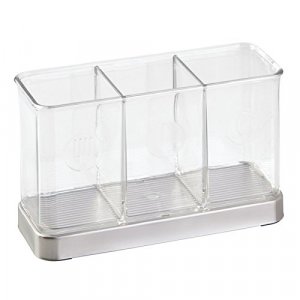 Interdesign Forma Flatware Organizer, Brushed Stainless Steel And Clear