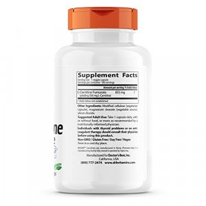 Doctor'S Best L-Carnitine Fumarate Featuring Sigma Tau Carnitine (855 Mg) Veg Capsules 180-Count