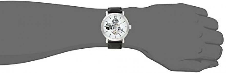 Disney Men'S W002323 Mickey Mouse Silver-Tone Watch With Black Band
