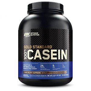 Optimum Nutrition Gold Standard 100% Micellar Casein Protein Powder, Slow Digesting, Helps Keep You Full, Overnight Muscle Recovery, Chocolate Suprem