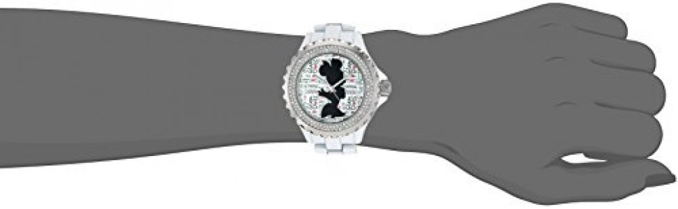 Disney Minnie Mouse Women'S Enamel Spark White Alloy Watch, White Alloy Bracelet,W002804