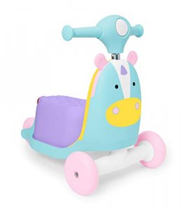 Skip Hop Kids 3-In-1 Baby Activity Push Walker & Ride On Scooter Toy, Unicorn
