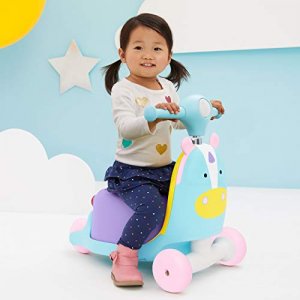 Skip Hop Kids 3-In-1 Baby Activity Push Walker & Ride On Scooter Toy, Unicorn