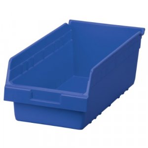 Akro-Mils 30124 Plastic Nesting Shelf Bin Storage Box, 24 Deep, Blue - Set  of 12 