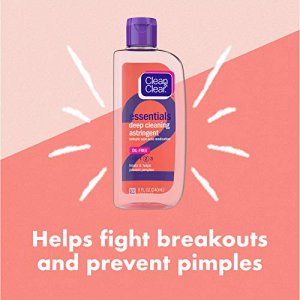 Clean & Clear Essentials Oil-Free Deep Cleaning Astringent Salicylic Acid Acne Medication, 8 Fl. Oz