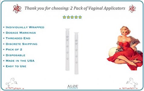 Extra Disposable Vaginal Applicators Individually Wrapped, Fits Threaded Vaginal Creams and Contraceptive Gels (2 Pack)
