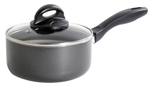 Oster Herscher 3.5 Qt Non-Stick Aluminum Saute Pan with Lid, Tanslucent  Sauce, Translucent Red