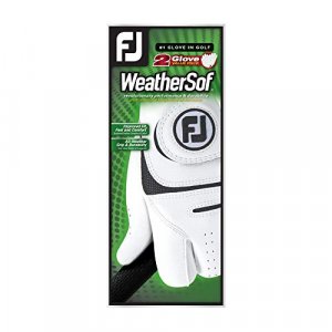 Footjoy Men'S Weathersof 2-Pack Golf Glove White Cadet Medium/Large, Worn On Left Hand