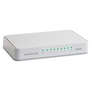 Netgear 8-Port Gigabit Ethernet Unmanaged Switch Desktop Internet Splitter Fanless (Gs208)