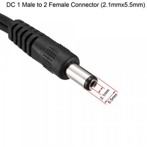 Uxcell 1 Male To 2 Female 5.5Mm X 2.1Mm 32Cm Dc Power Splitter Cable For Cctv Security Cameras