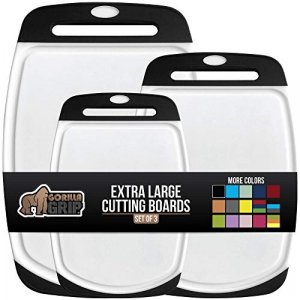 Gorilla Grip Original Reversible Cutting Board (3Piece) Extra Large (Set Of Three Black)