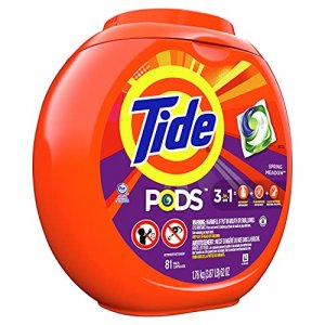 Tide Pods 3 In 1 He Turbo Laundry Detergent Pacs, Spring Meadow Scent, 81 Count Tub