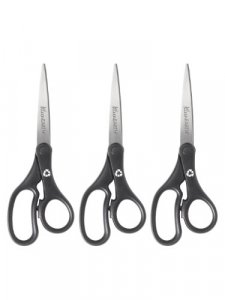 Westcott 13529 8-Inch Straight Titanium Scissors For Office and Home,  Yellow/Gray