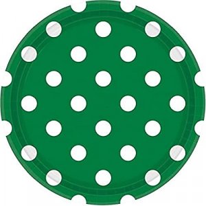 Amscan Dots Disposable Round Paper Plates Dishware (8 Piece), 9