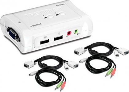 Trendnet 2-Port Usb Kvm Switch And Cable Kit With Audio, Tk-209K
