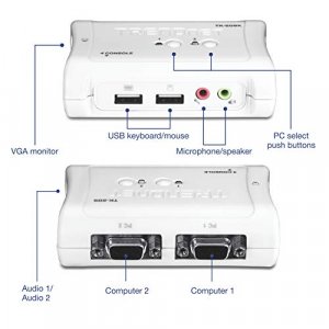 Trendnet 2-Port Usb Kvm Switch And Cable Kit With Audio, Tk-209K